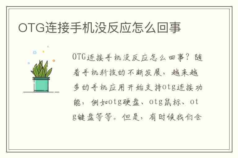 OTG连接手机没反应怎么回事